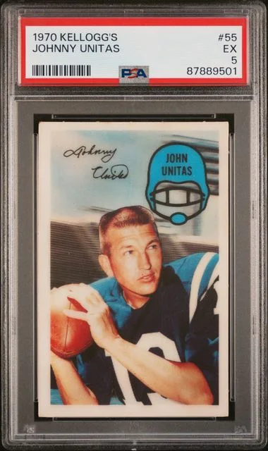 1970 Kellogg's Johnny Unitas #55 card image