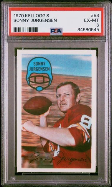 1970 Kellogg's Sonny Jurgensen #53 card image