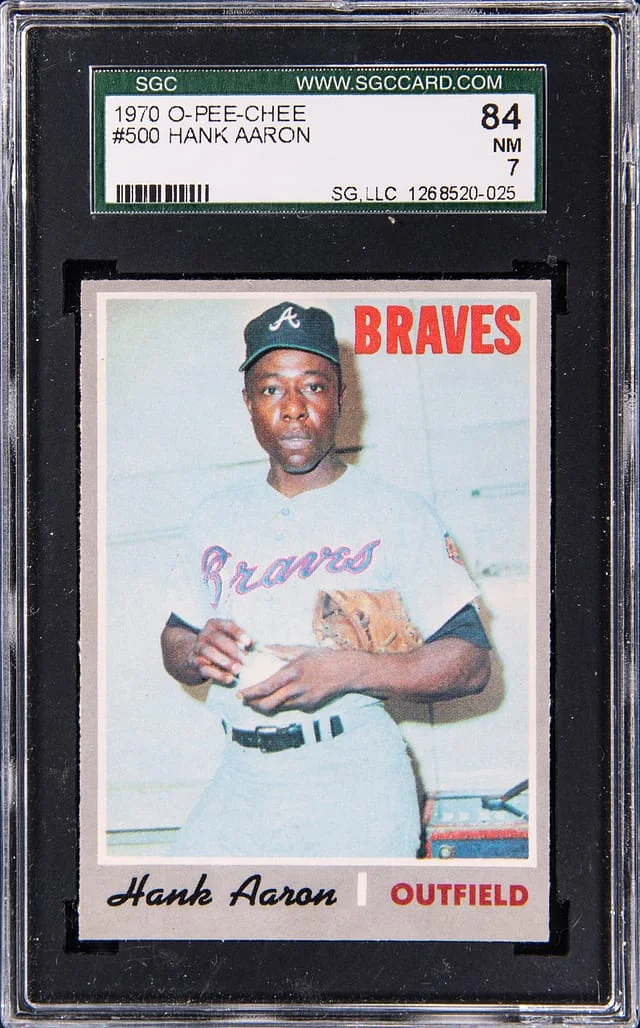 1970 O-Pee-Chee Hank Aaron #500 card image