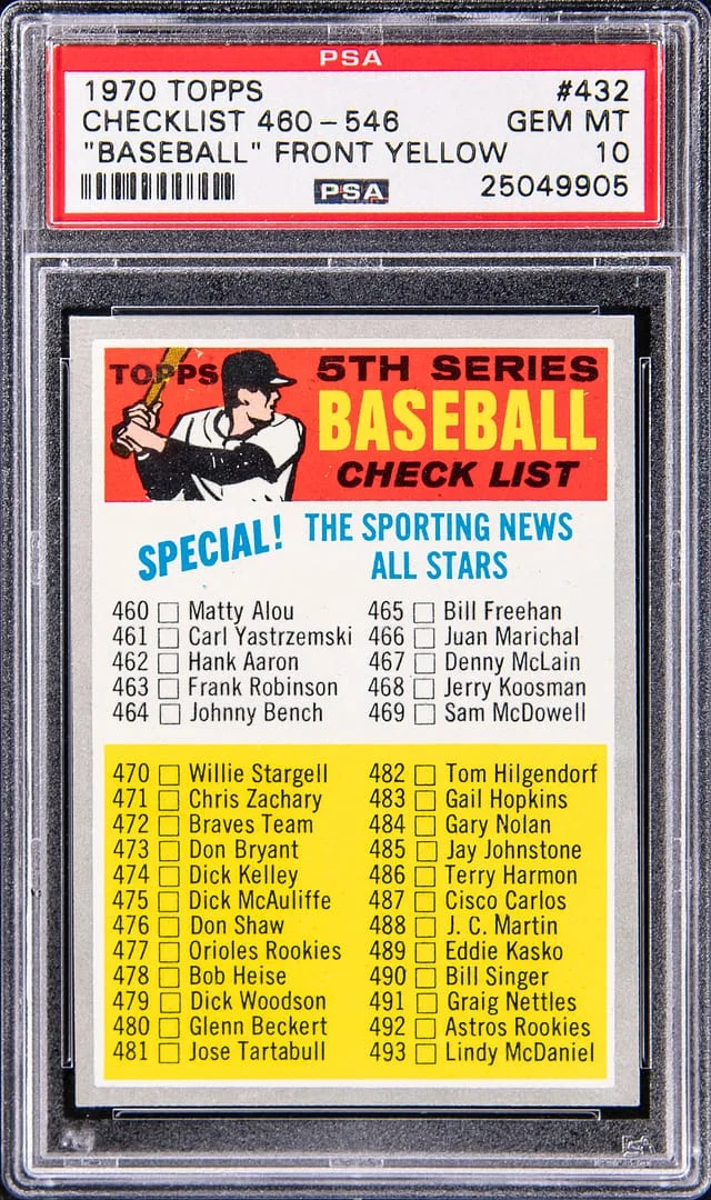 1970 Topps 460-546, Baseball Front Yellow #432 card image