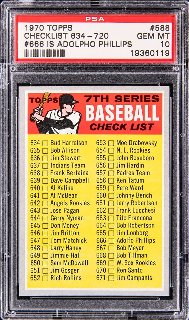 1970 Topps 634-720, #666 is Adolfo Phillips #588 card image