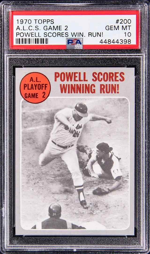 1970 Topps A.L.C.S. Game 2, Powell Scores Winning Run! #200 card image