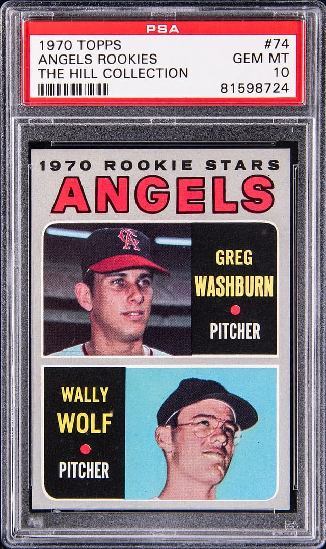 1970 Topps Angels Rookies, Greg Washburn/Wally Wolf - Ex-The Hill Collection #74 card image