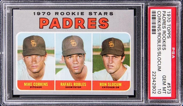 1970 Topps Corkins/Robles/Slocum #573 card image
