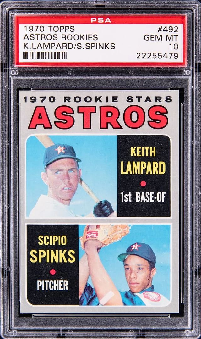 1970 Topps Keith Lampard/Scipio Spinks Astros Rookies #492 card image