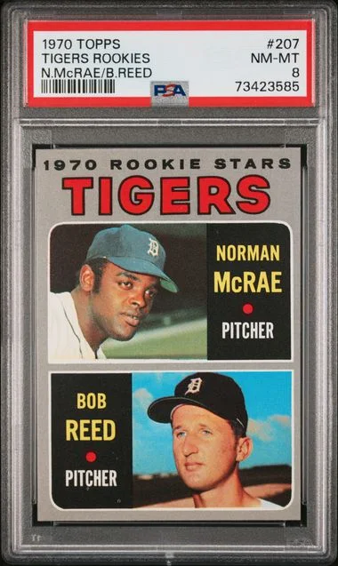 1970 Topps Norman McRae/Bob Reed Tigers Rookies #207 card image