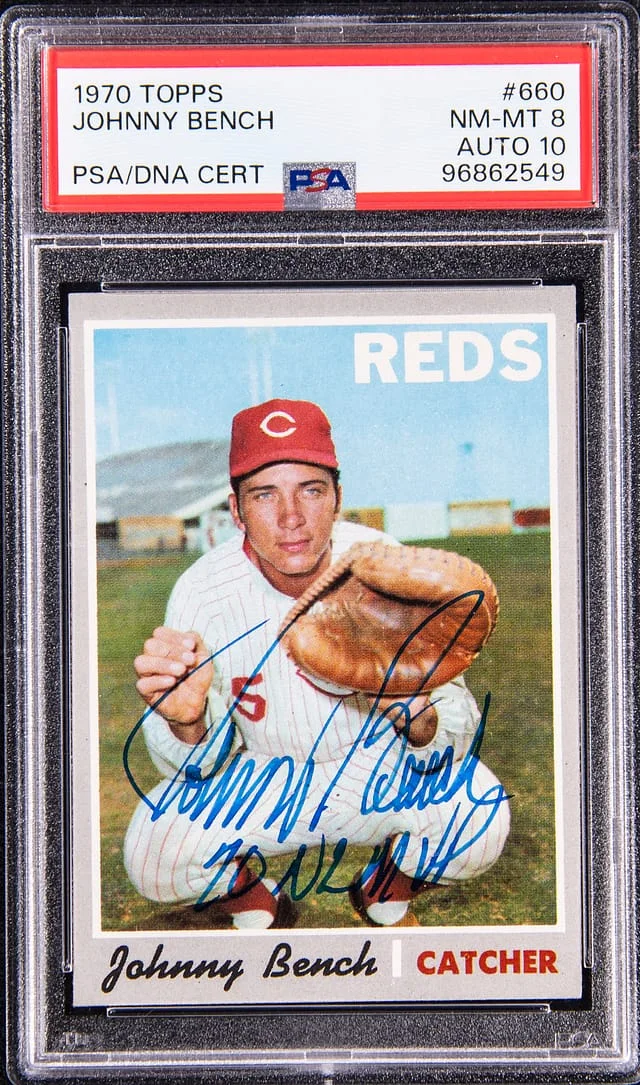 1970 Topps Signed Johnny Bench #660 card image