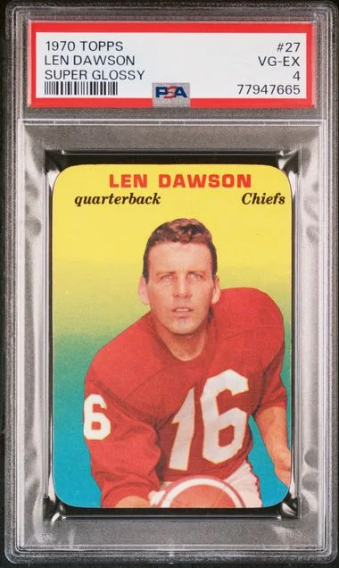 1970 Topps Super Len Dawson Glossy #27 card image