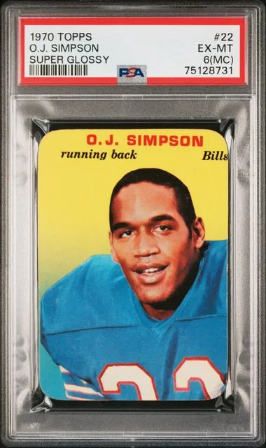 1970 Topps Super O.J. Simpson Glossy #22 card image