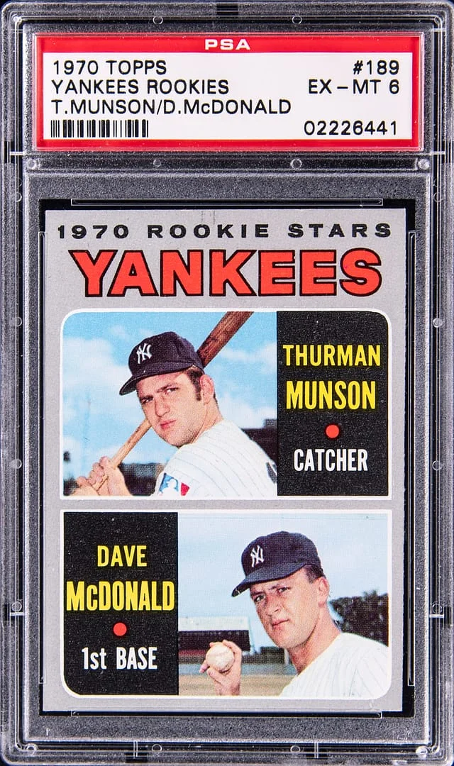 1970 Topps Thurman Munson/Dave Mcdonald Yankees Rookies #60 card image