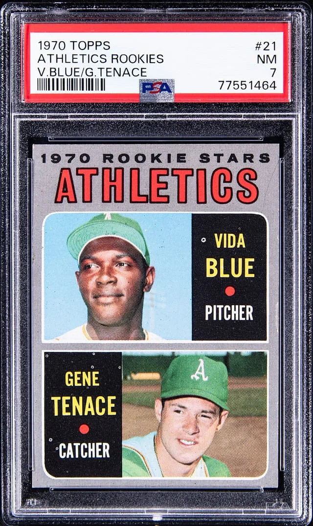 1970 Topps Vida Blue/Gene Tenace Athletics Rookies #21 card image