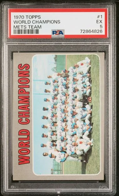 1970 Topps World Champions Mets Team #1 card image