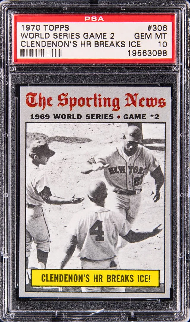 1970 Topps World Series Game 2 Clendenon's HR Breaks Ice! #306 card image