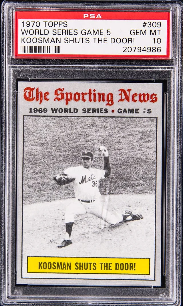 1970 Topps World Series Game 5 Koosman Shuts The Door! #309 card image