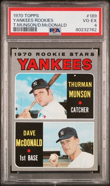 1970 Topps Yankees Rookies T.Munson/D.Mcdonald #189 card image