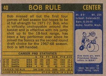 1971-72 Topps Bob Rule #40 card back image