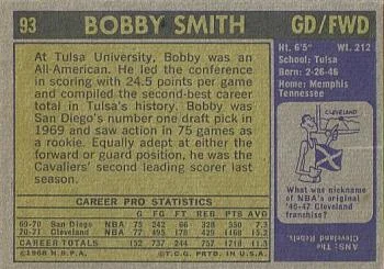 1971-72 Topps Bobby Smith #93 card back image