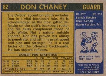 1971-72 Topps Don Chaney #82 card back image