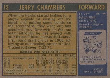 1971-72 Topps Jerry Chambers #13 card back image