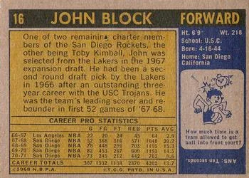 1971-72 Topps John Block #16 card back image