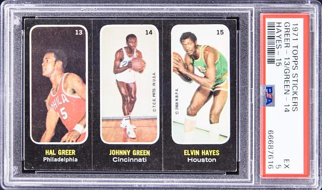 1971-72 Topps Sticker Hal Greer/Johnny Green/Elvin Hayes #no-number card image