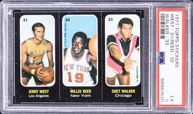 1971-72 Topps Sticker Jerry West/Willis Reed/Chet Walker #no-number card image