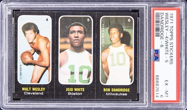 1971-72 Topps Sticker Walt Wesley/Jo Jo White/Bob Dandridge #no-number card image