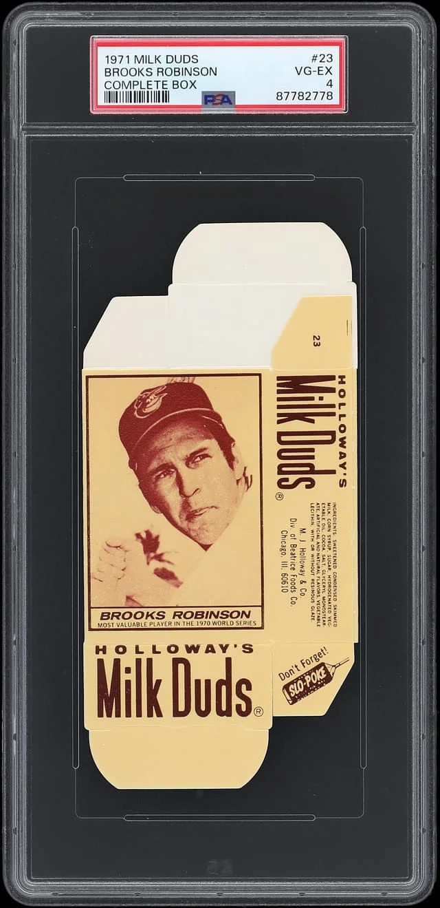 1971 Milk Duds Complete Box Brooks Robinson #23 card image