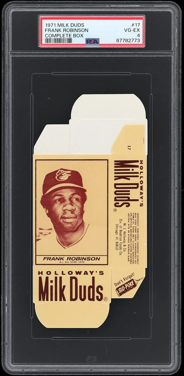 1971 Milk Duds Complete Box Frank Robinson #17 card image