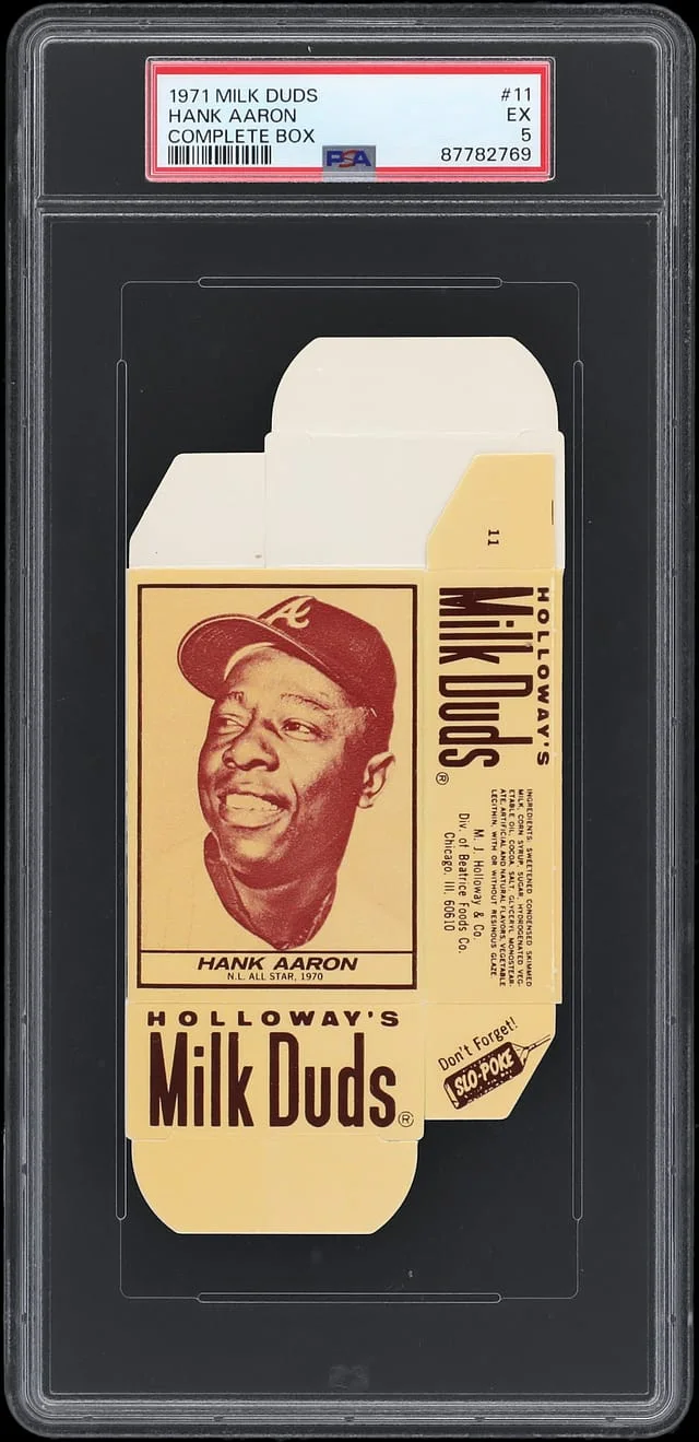 1971 Milk Duds Complete Box Hank Aaron #11 card image