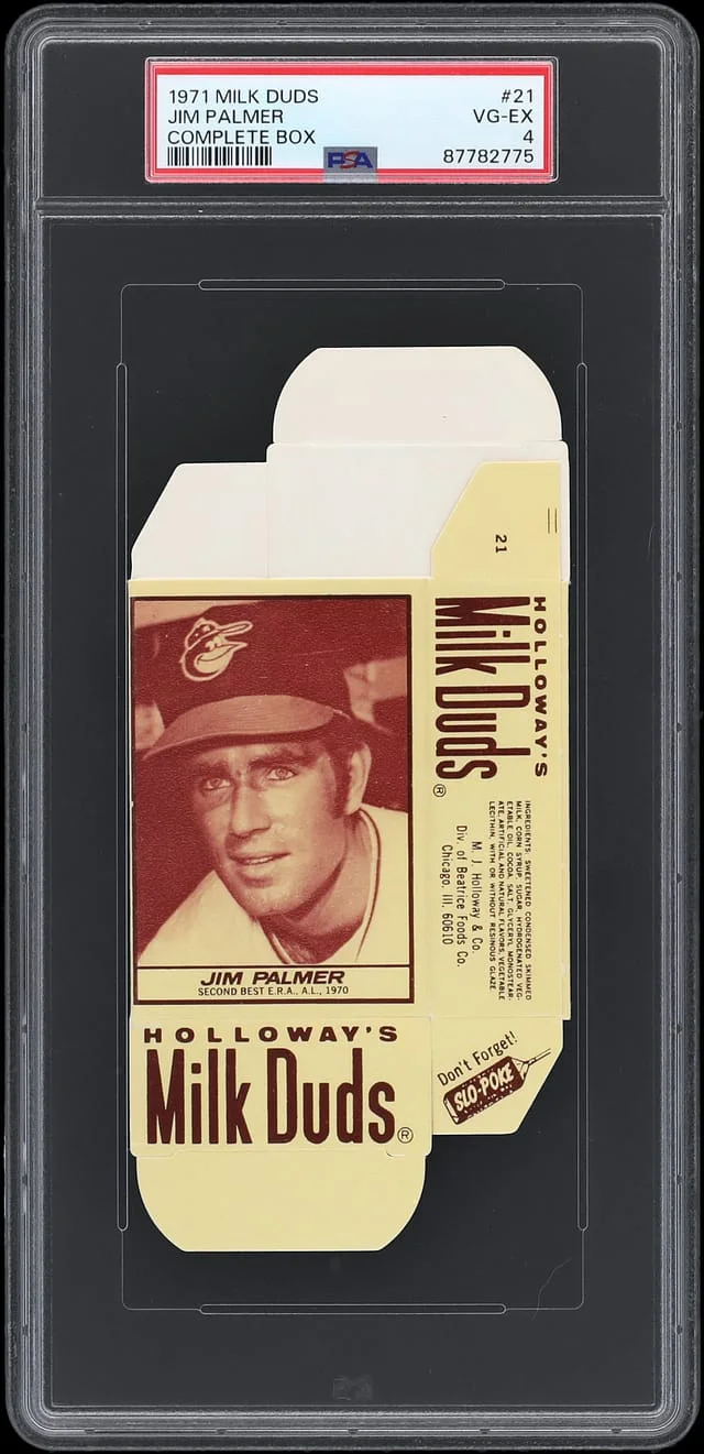 1971 Milk Duds Complete Box Jim Palmer #21 card image