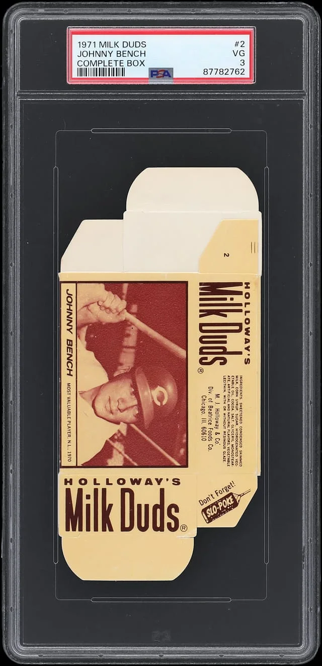 1971 Milk Duds Complete Box Johnny Bench #2 card image