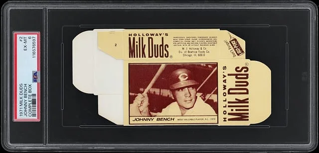 1971 Milk Duds Complete Box Johnny Bench - EX-MT 6 #2 card image