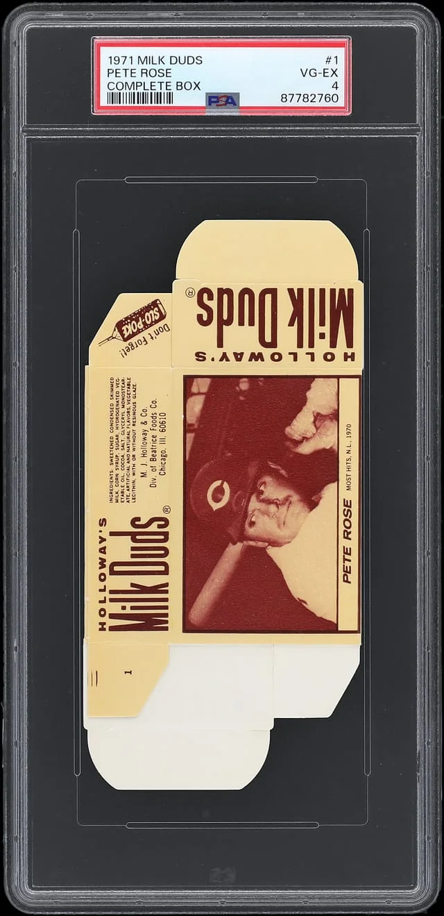 1971 Milk Duds Complete Box Pete Rose #1 card image
