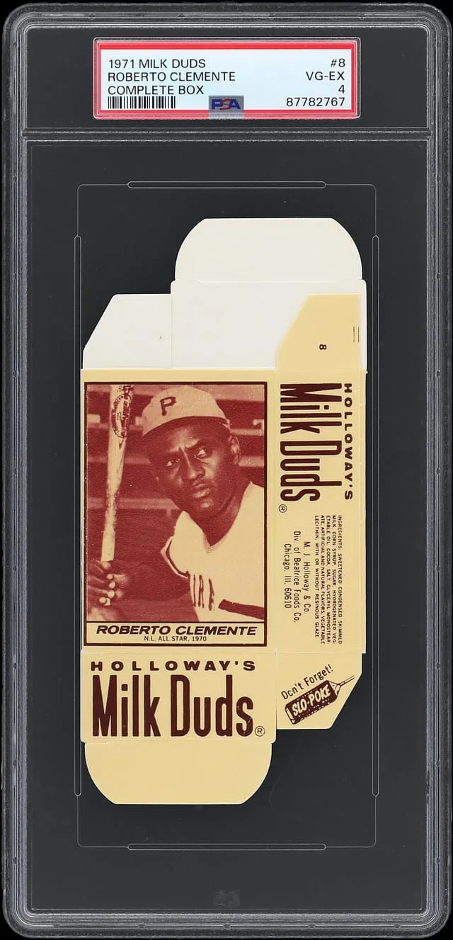 1971 Milk Duds Complete Box Roberto Clemente #8 card image