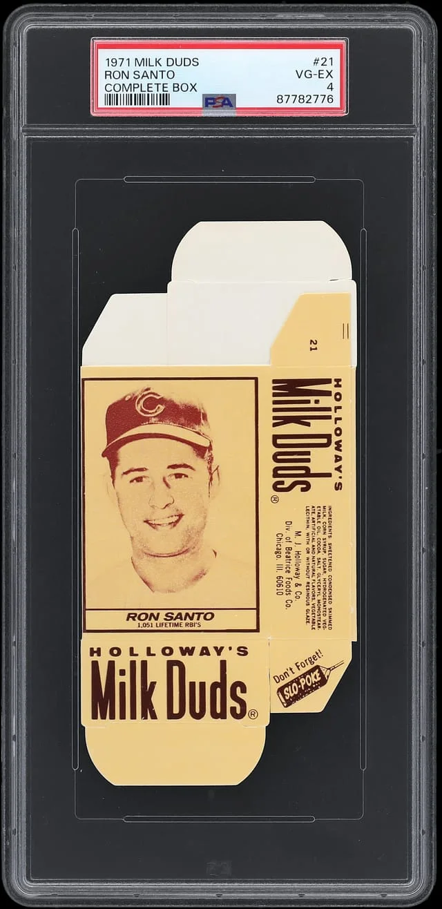 1971 Milk Duds Complete Box Ron Santo #21 card image
