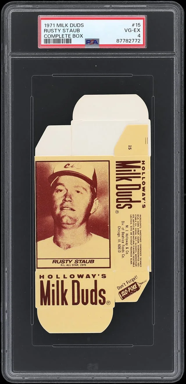 1971 Milk Duds Complete Box Rusty Staub #15 card image