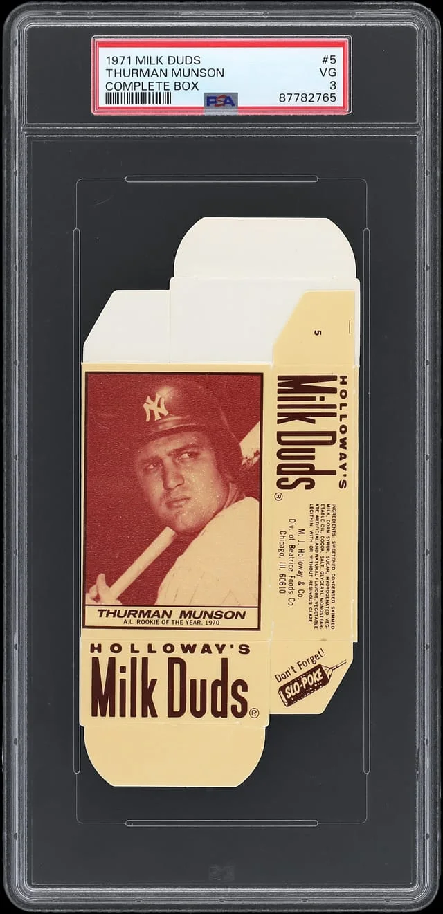 1971 Milk Duds Complete Box Thurman Munson #5 card image
