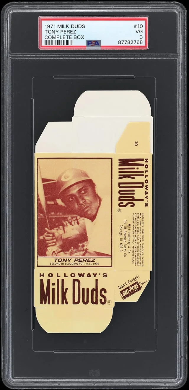 1971 Milk Duds Complete Box Tony Perez #10 card image
