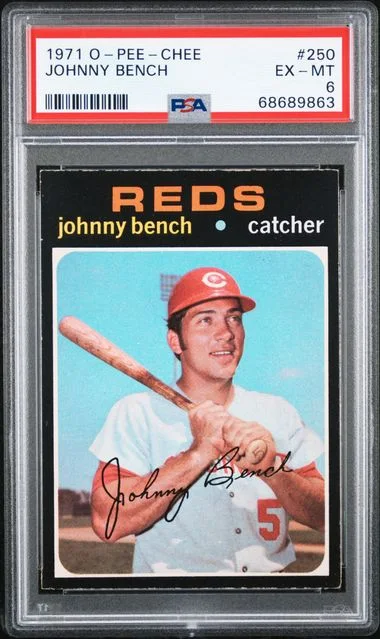 1971 O-Pee-Chee Johnny Bench #250 card image