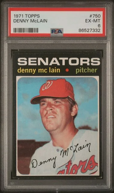 1971 Topps Denny Mclain #750 card image