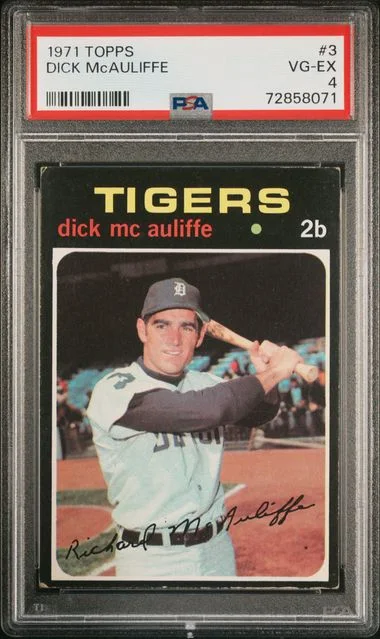 1971 Topps Dick Mcauliffe #3 card image