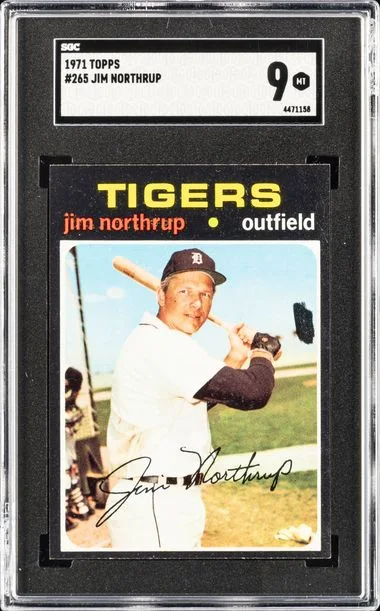 1971 Topps Jim Northrup, Black Blob Right Of Photo #265 card image