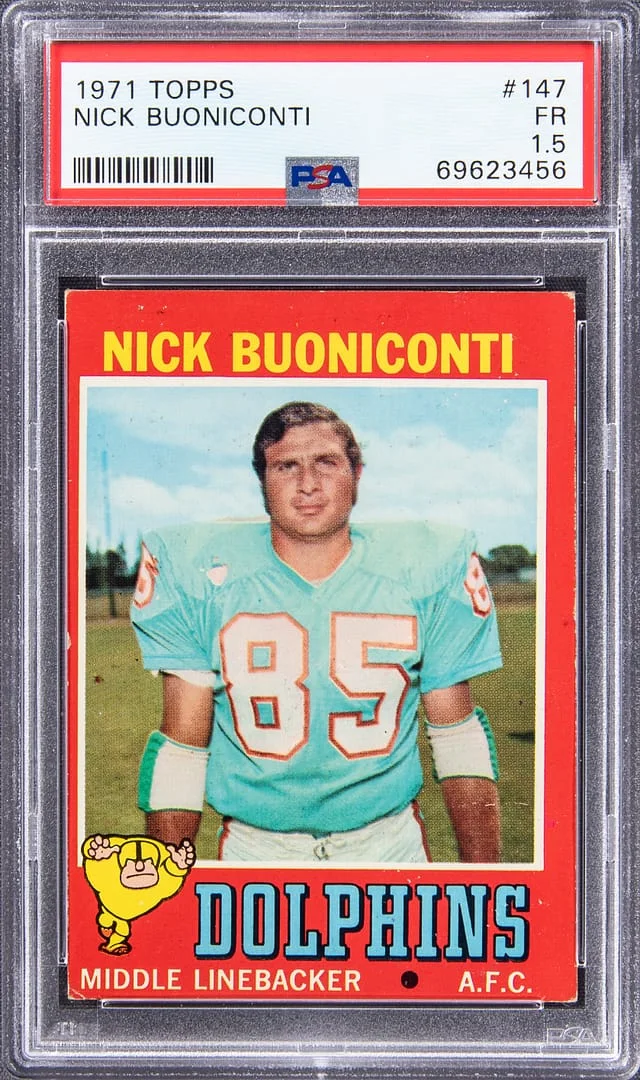 1971 Topps Nick Buoniconti #147 card image