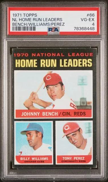 1971 Topps Nl Home Run Leaders Bench/Williams/Perez #66 card image