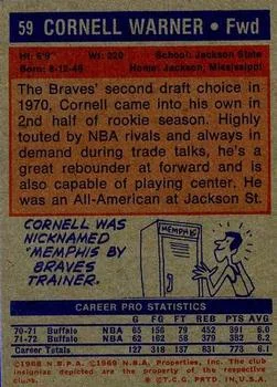 1972-73 Topps Cornell Warner #59 card back image