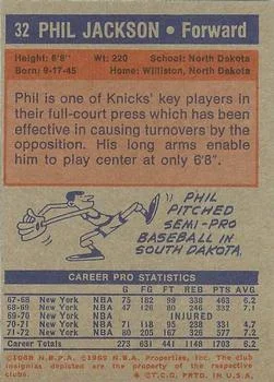 1972-73 Topps Phil Jackson #32 card back image