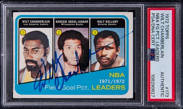 1972-73 Topps Wilt Chamberlain NBA Field Goal Percentage Leaders #173 card image