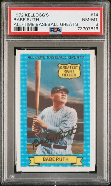 1972 Kellogg's All-Time Baseball Greats Babe Ruth #14 card image