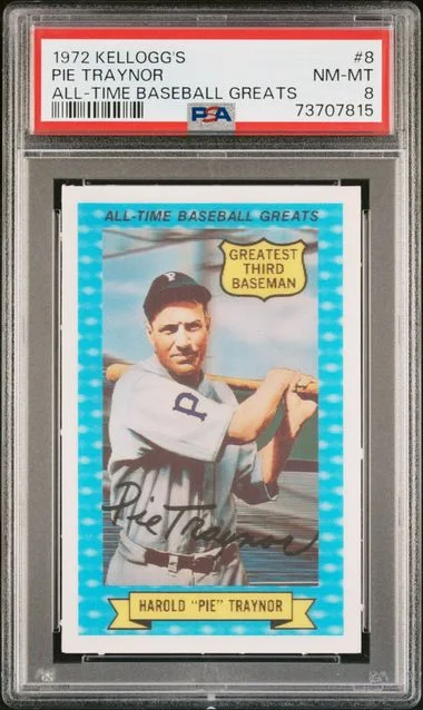 1972 Kellogg's All-Time Baseball Greats Pie Traynor #8 card image